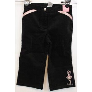 2005 Gymboree Prima Ballerina Pants sz 2T NWT Black Velvet Pockets Mesh Flower